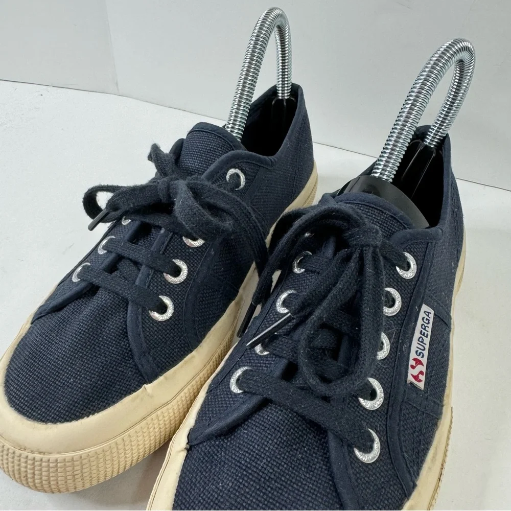 Superga Blue Lace Up Sneakers